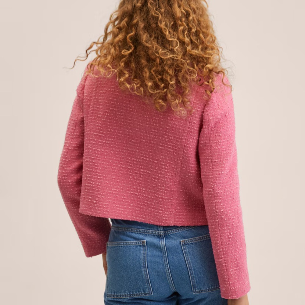 Mango Pink Tweed Jacket - Picture 2 of 8